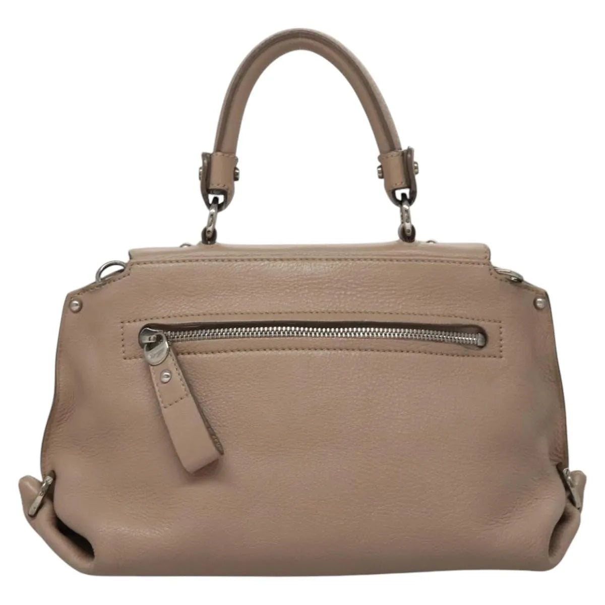 Salvatore Ferragamo Sofia Satchel Leather, Beige, Leather, Handbag