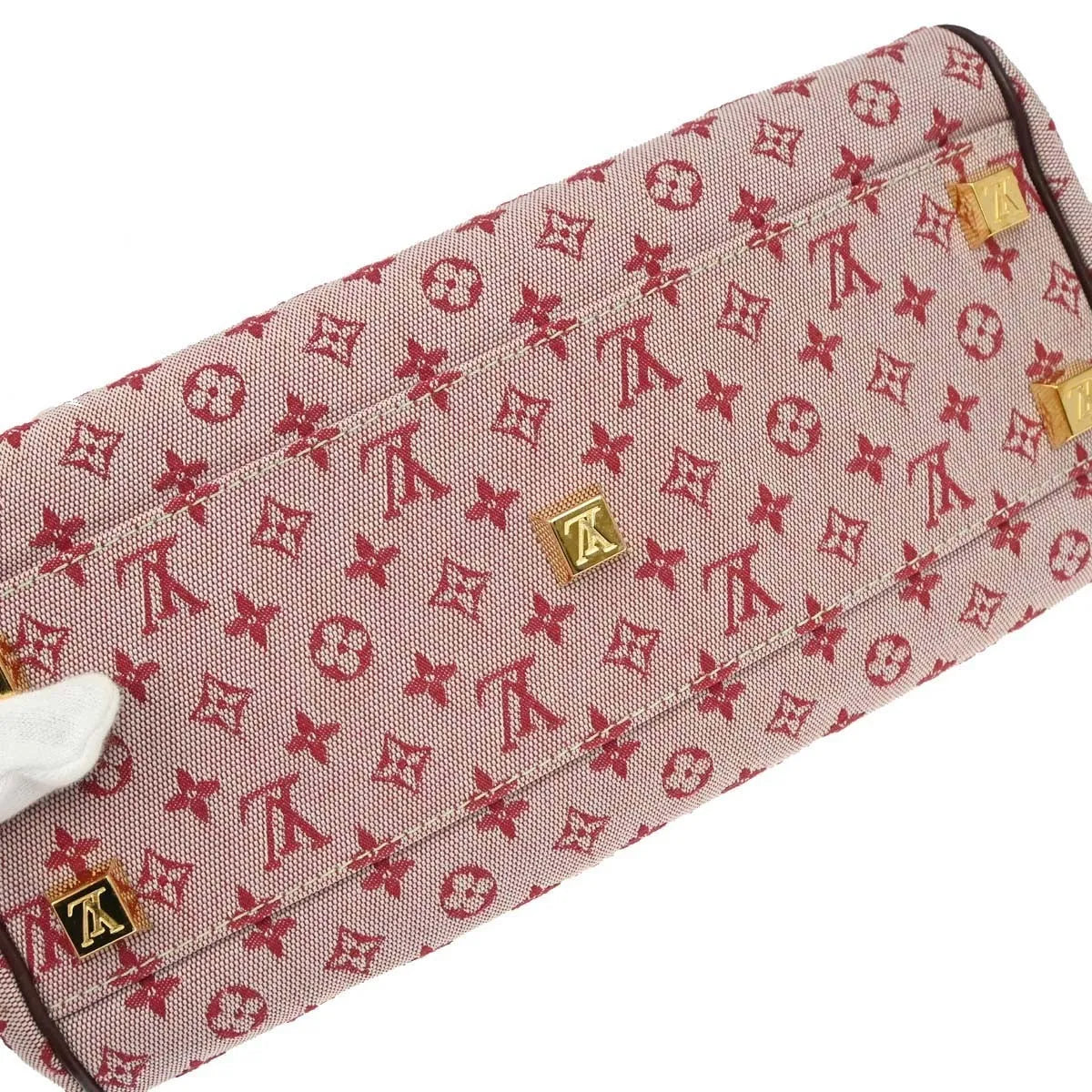 Louis Vuitton Joséphine Mini Lin, Burgundy, Canvas, Handbag