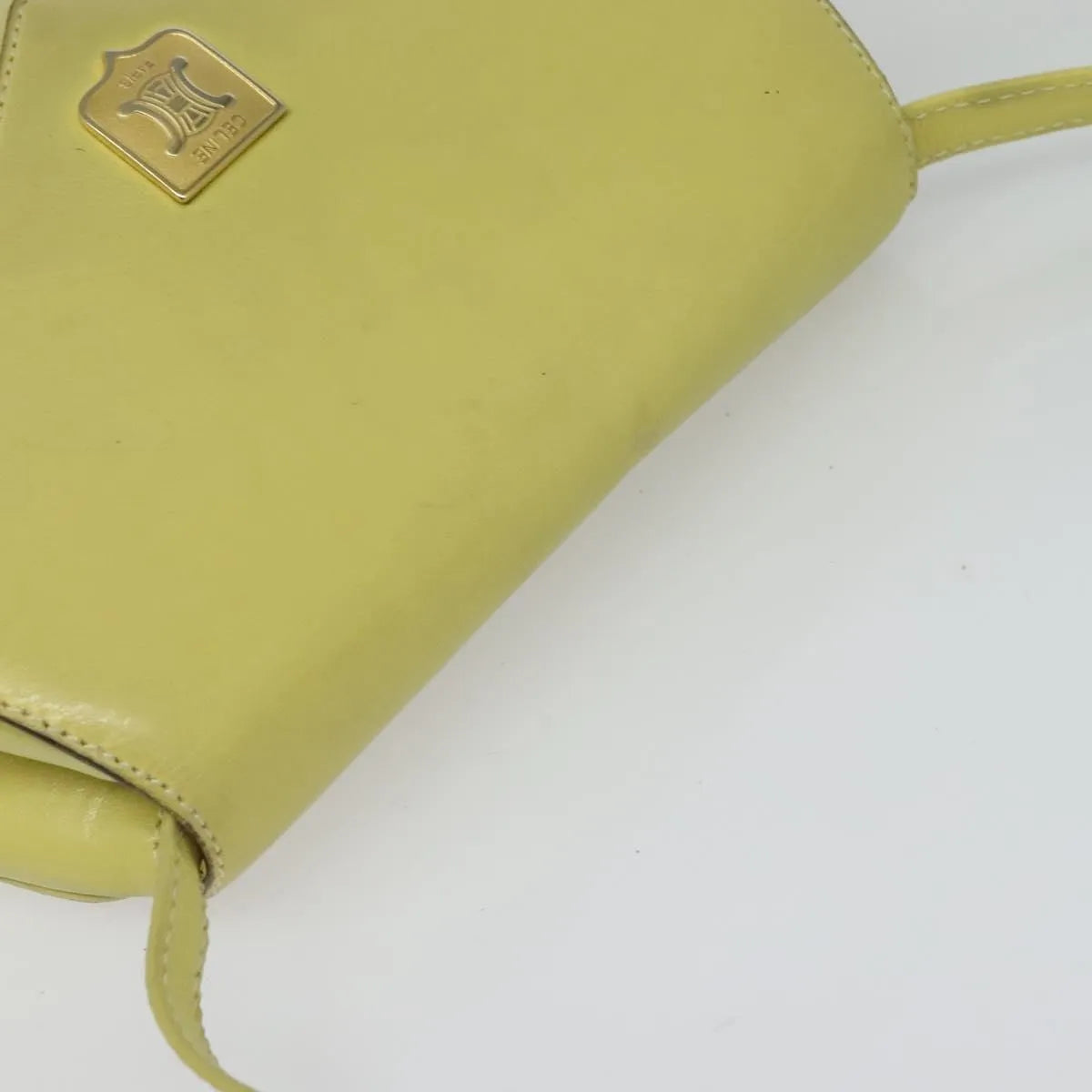 Celine Vintage Leather, Yellow, Leather, Shoulder Bag