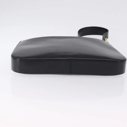 Salvatore Ferragamo Gancini Leather, Black, Leather, Shoulder Bag