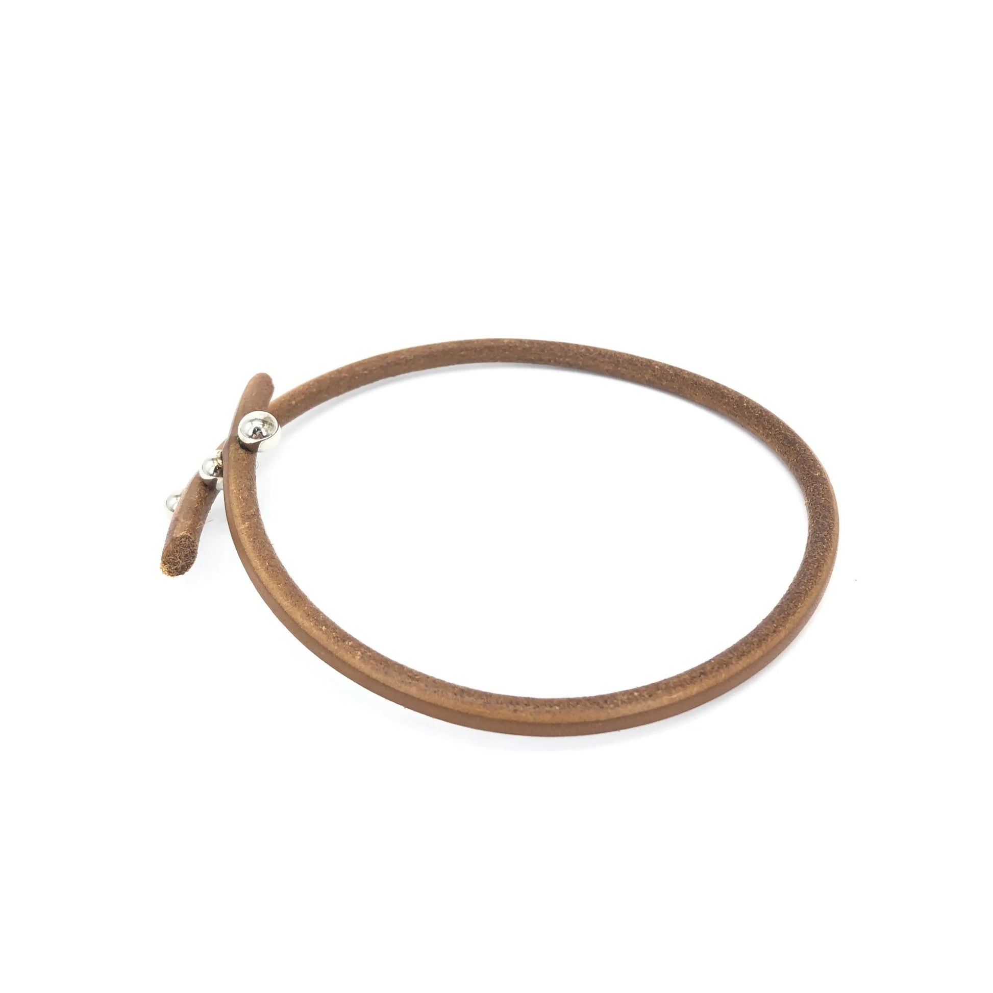 Hermes Tournis Chocker Tournis leather, Brown, Leather, Necklace