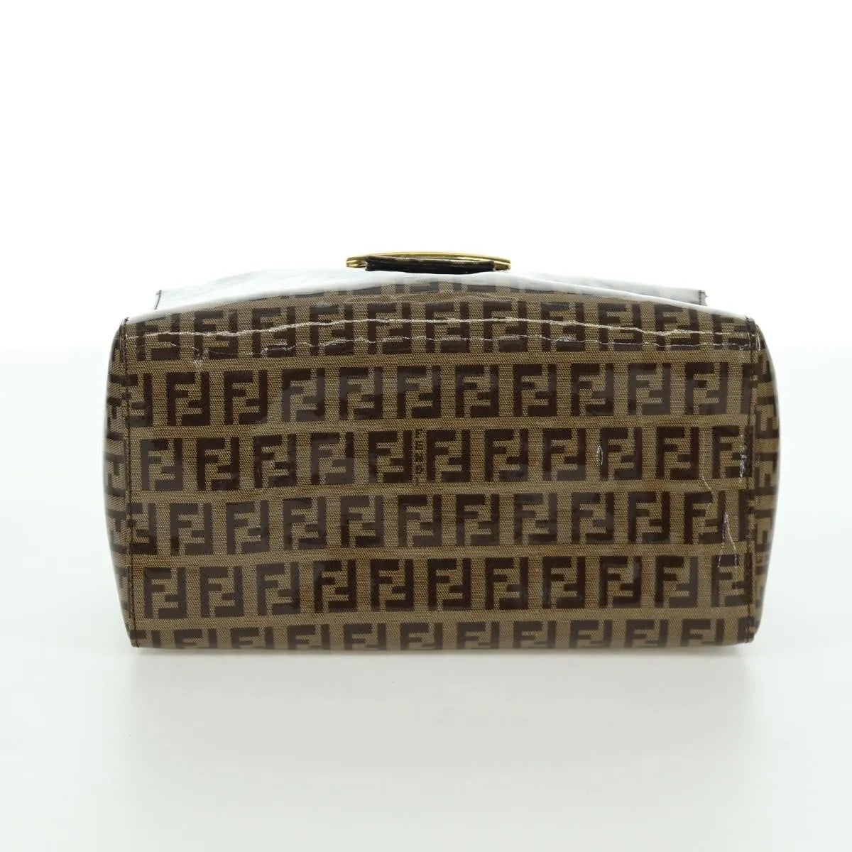 Fendi Mamma Baguette Zucca patent leather, Brown, Canvas, Shoulder Bag