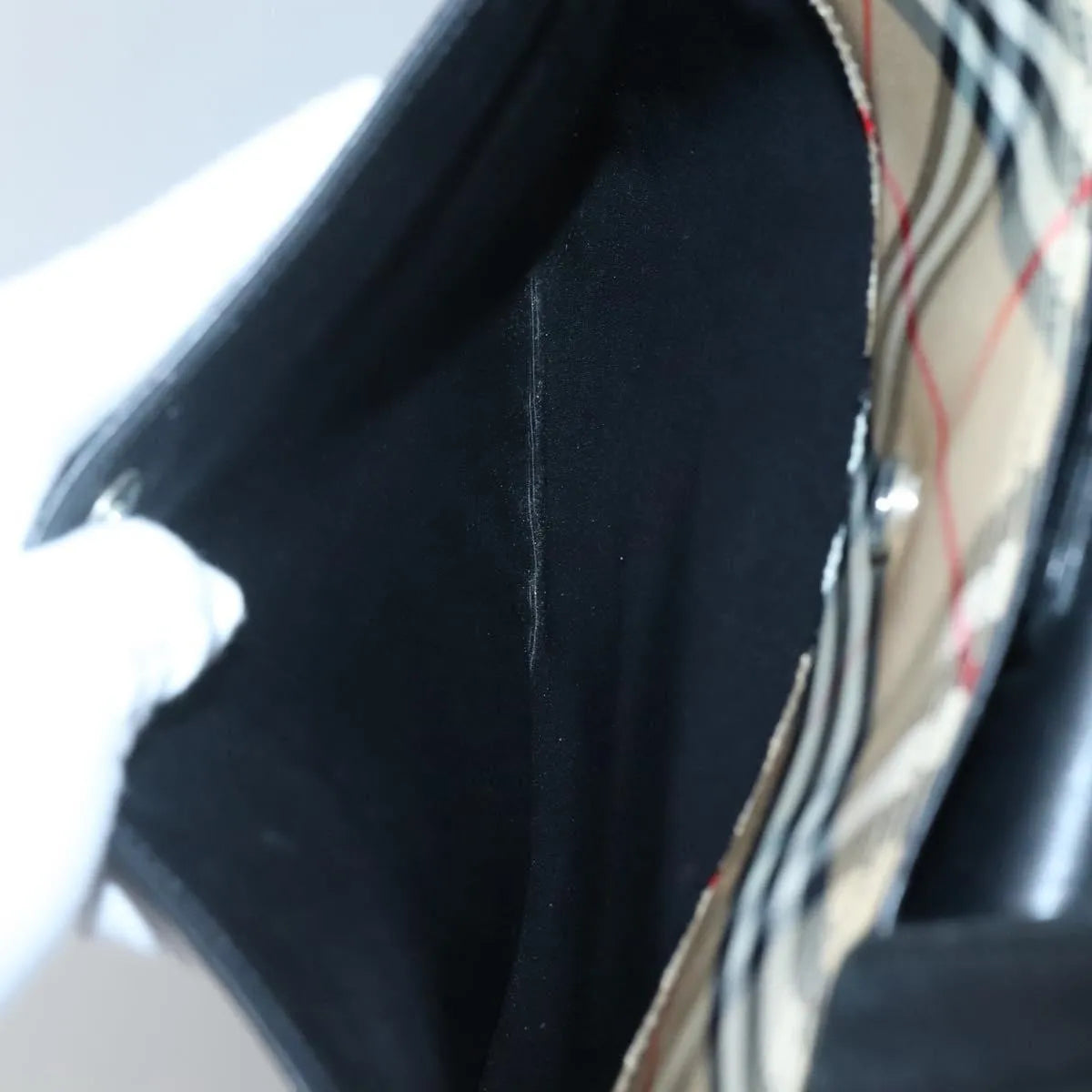 Burberry Nova check Canvas and Leather, Black, Leather, Handbag