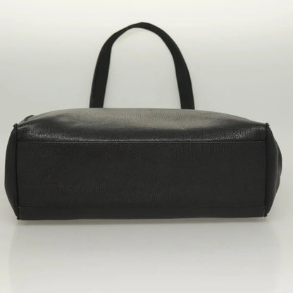 Salvatore Ferragamo Vintage Vara Bow Tote Lizard Embossed Leather, Black, Leather, Tote Bag