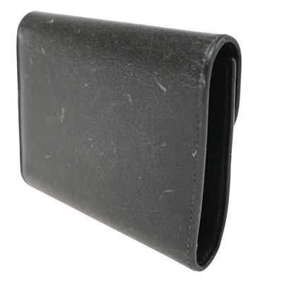 Celine Triomphe Trifold Leather, Black, Leather, Wallet
