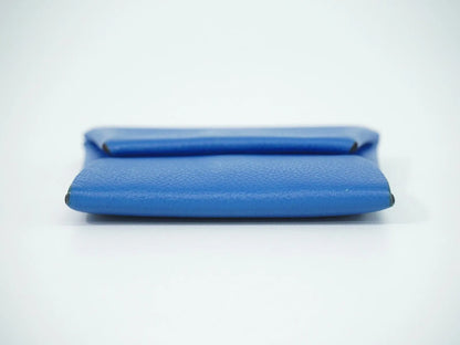 Hermes Bastia Coin Purse Leather, Blue, Leather, Wallet