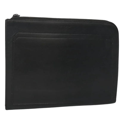 Saint Laurent Zip Pocket Leather, Black, Leather, Clutch