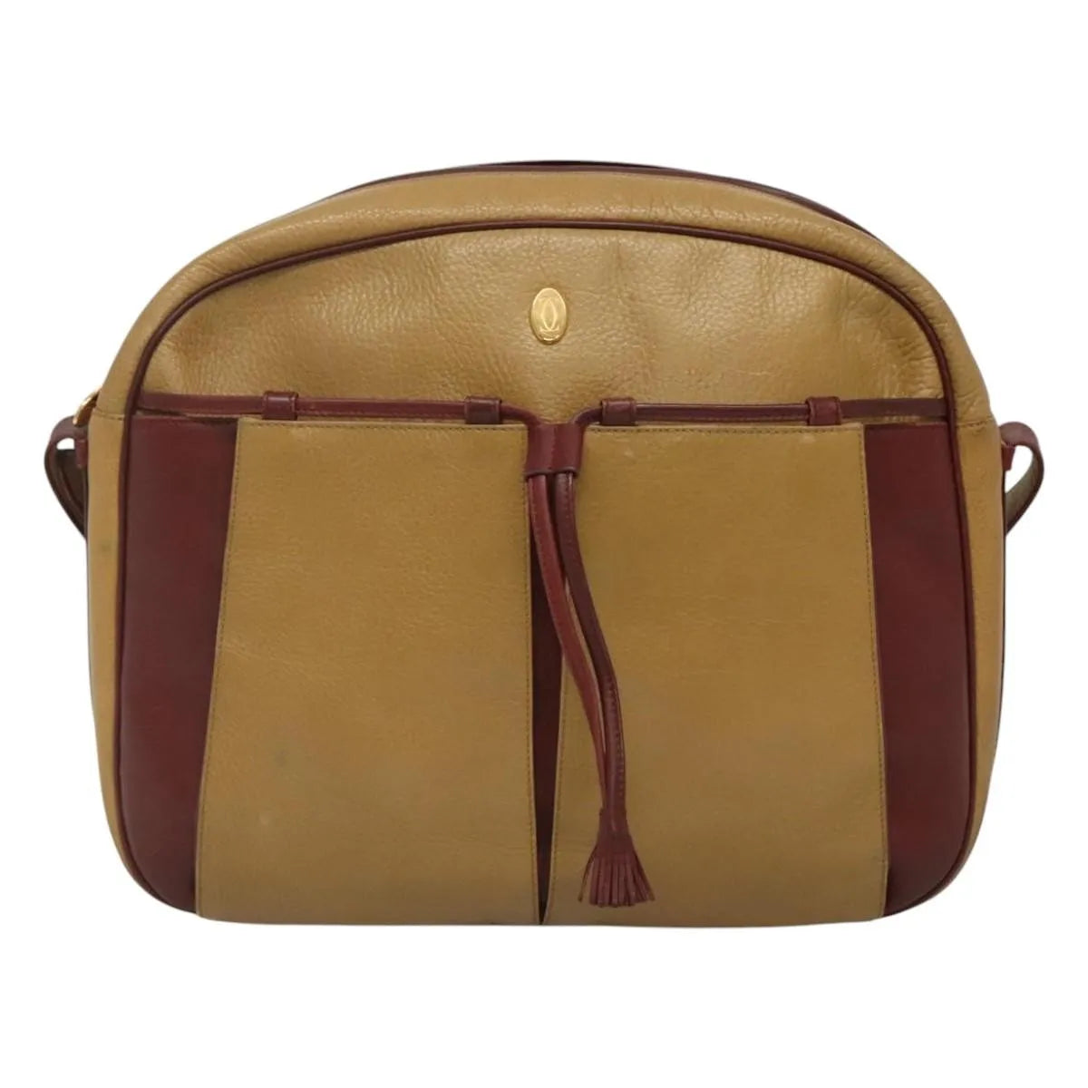 cartier Tasseled Must de Cartier Leather, Beige, Leather, Shoulder Bag