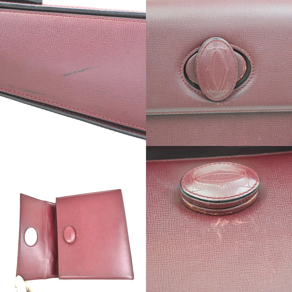 Cartier Must De Cartier Leather, Burgundy, Leather, Handbag