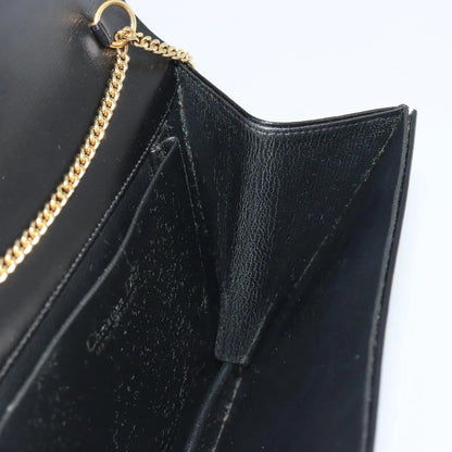 Christian Dior Vintage Clipper closure clutch with logo leather, Black, Leather, Crossbody Bag