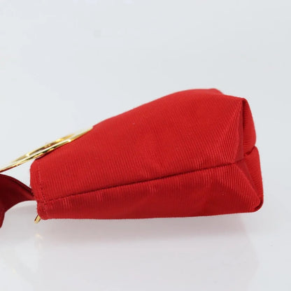 Celine Circle Logo Nylon, Red, Nylon, Clutch