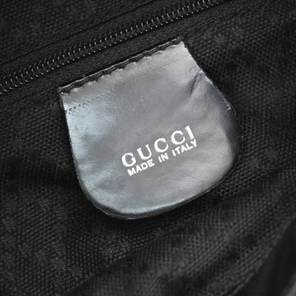 Gucci Vintage Bamboo Nylon and Patent Leather, Black, Nylon, Backpack
