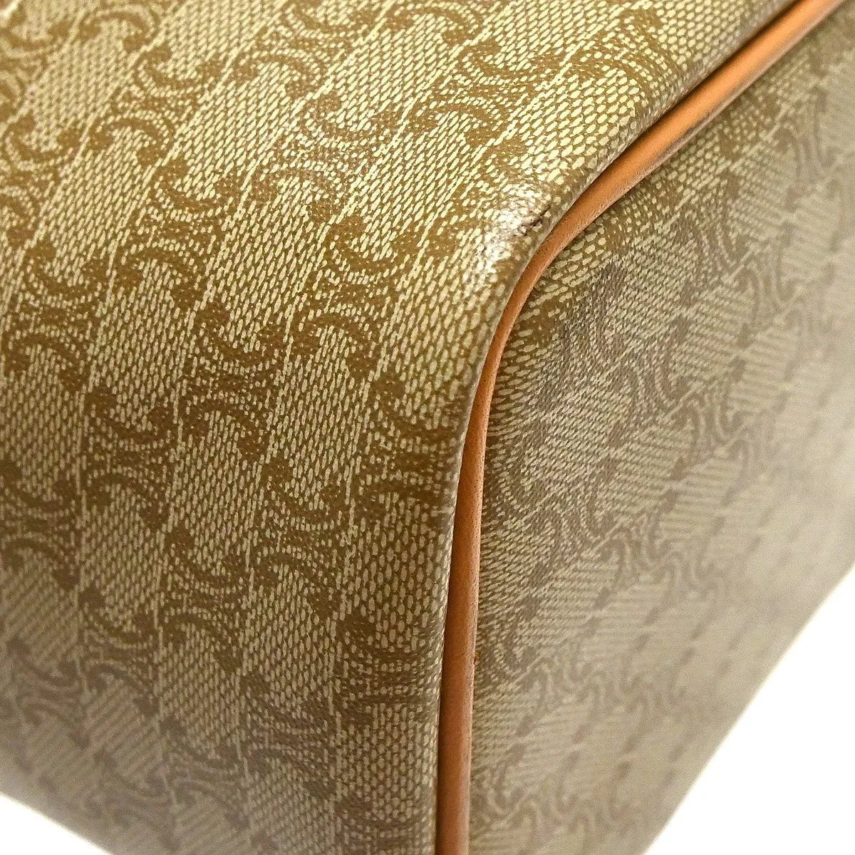 Celine Top Handle Vanity Box Leather, Beige, PVC, Handbag