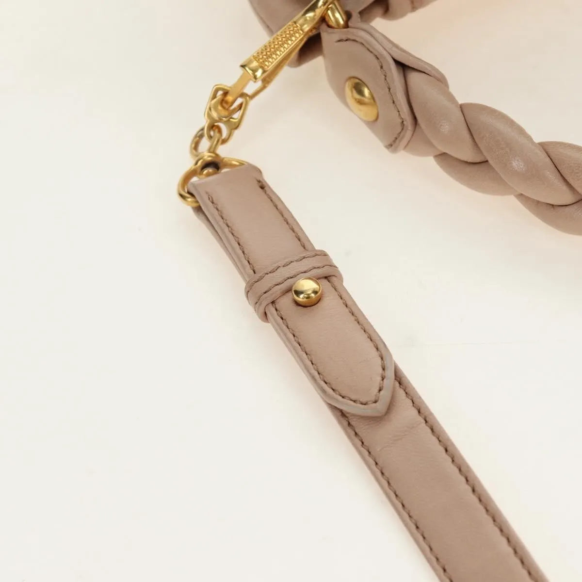 Miu Miu Madras Convertible Lock Tote Leather, Pink_gold, Leather, Handbag