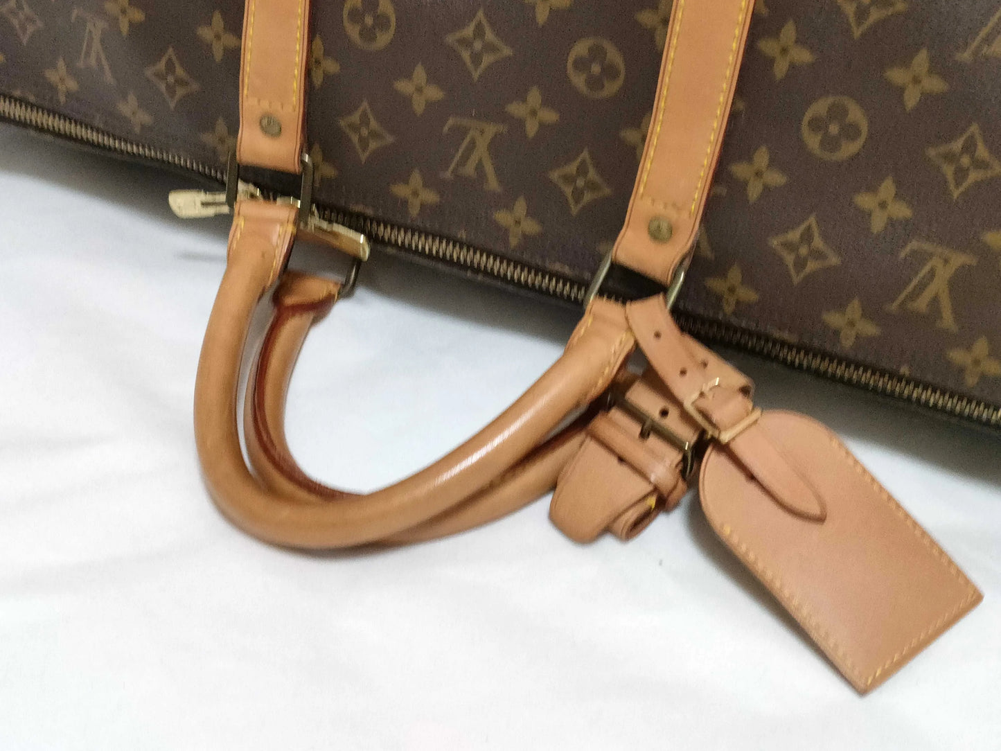 Louis Vuitton Keepall Monogram Canvas, Beige, Canvas, Travel Bag