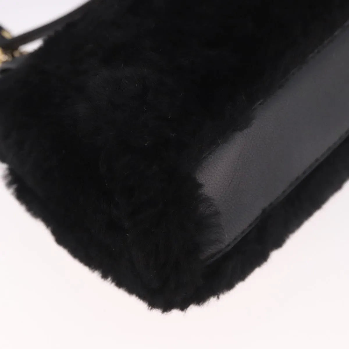Fendi Peekaboo Fur, Black, Fur, Handbag