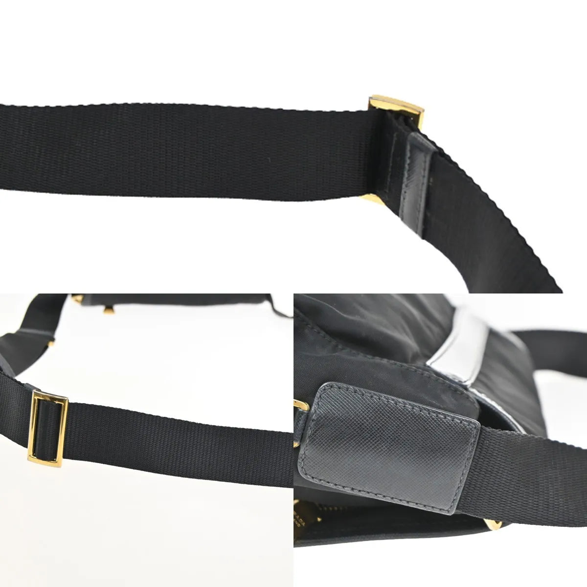 Prada Buckle Messenger Tessuto, Black, Nylon, Shoulder Bag
