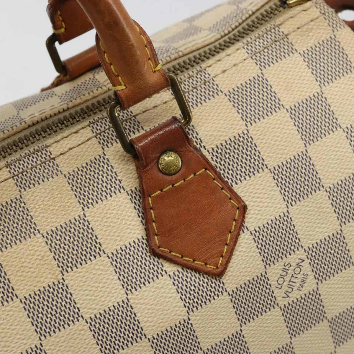 Louis Vuitton Speedy Damier, White, Canvas, Handbag
