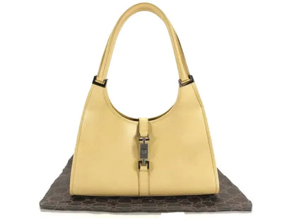 Gucci Vintage Jackie Leather, Beige, Leather, Handbag