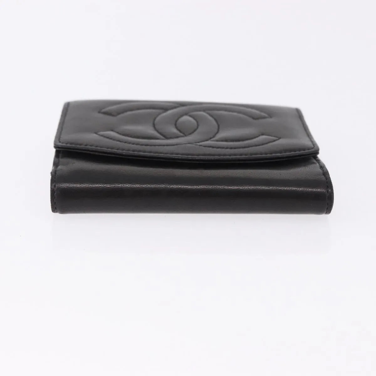 Chanel Vintage Timeless Bifold Lambskin, Black, Leather, Wallet