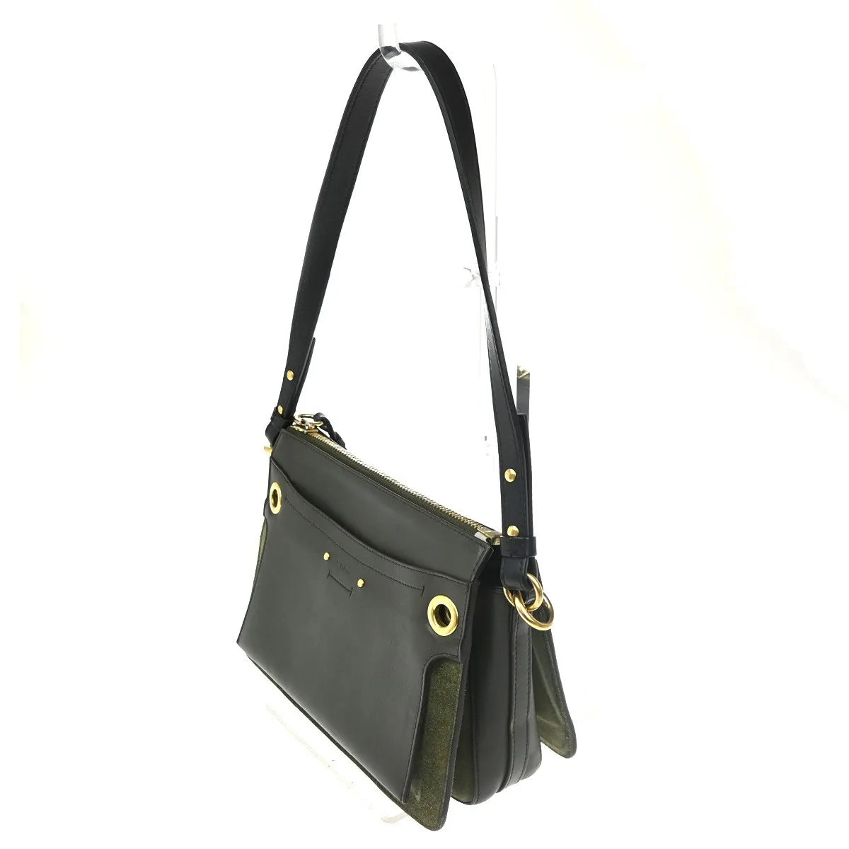 Chloe Roy Leather, Black, Suede, Shoulder Bag