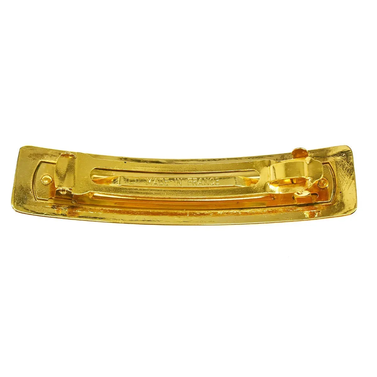 Chanel Logo Hair Barrette Metal, Gold, Gold Plated, Head Accessory