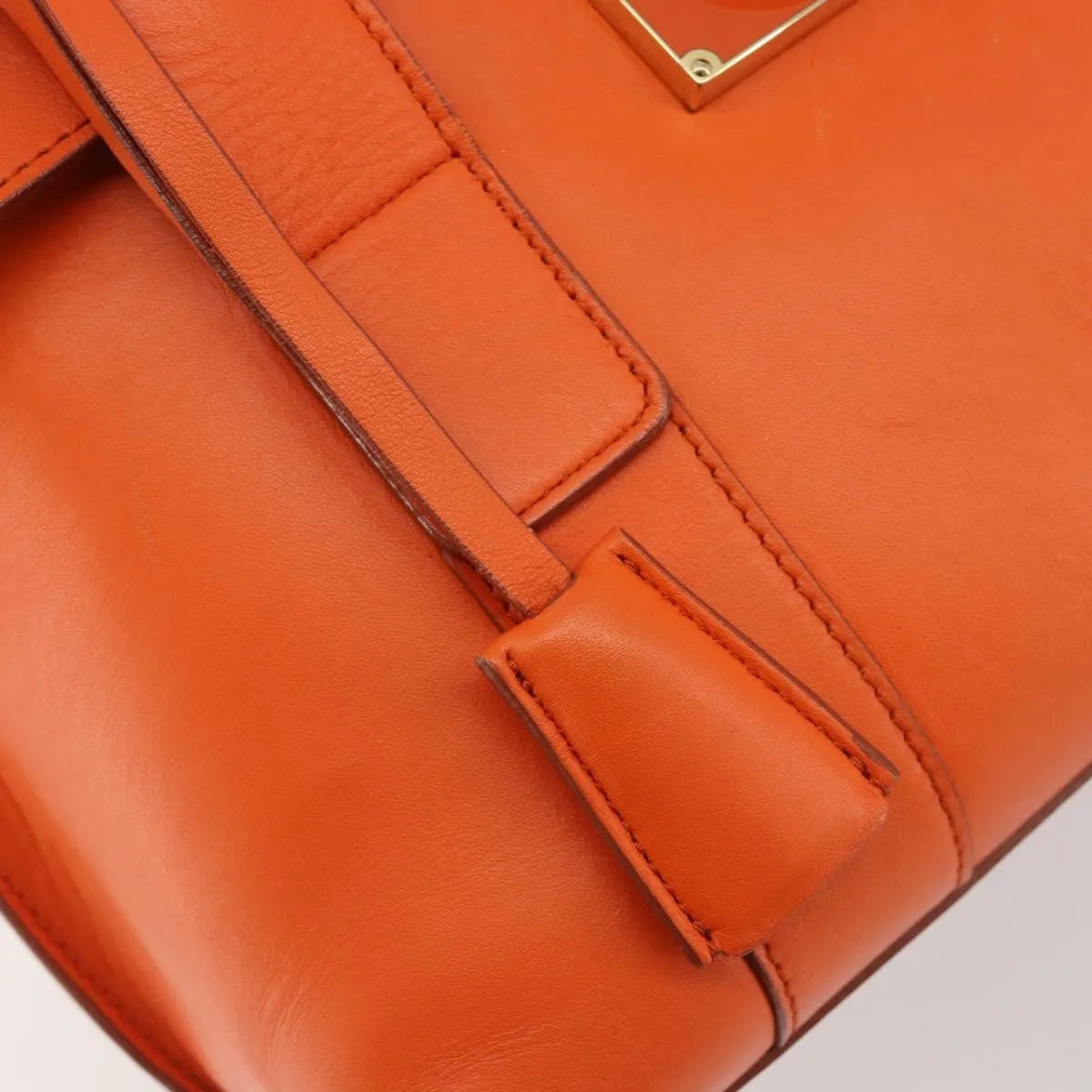 Salvatore Ferragamo Sookie Satchel Leather, Orange, Leather, Handbag
