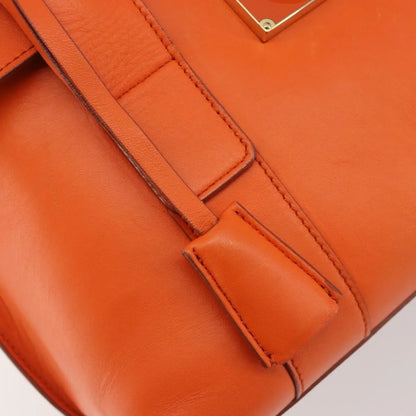 Salvatore Ferragamo Sookie Satchel Leather, Orange, Leather, Handbag
