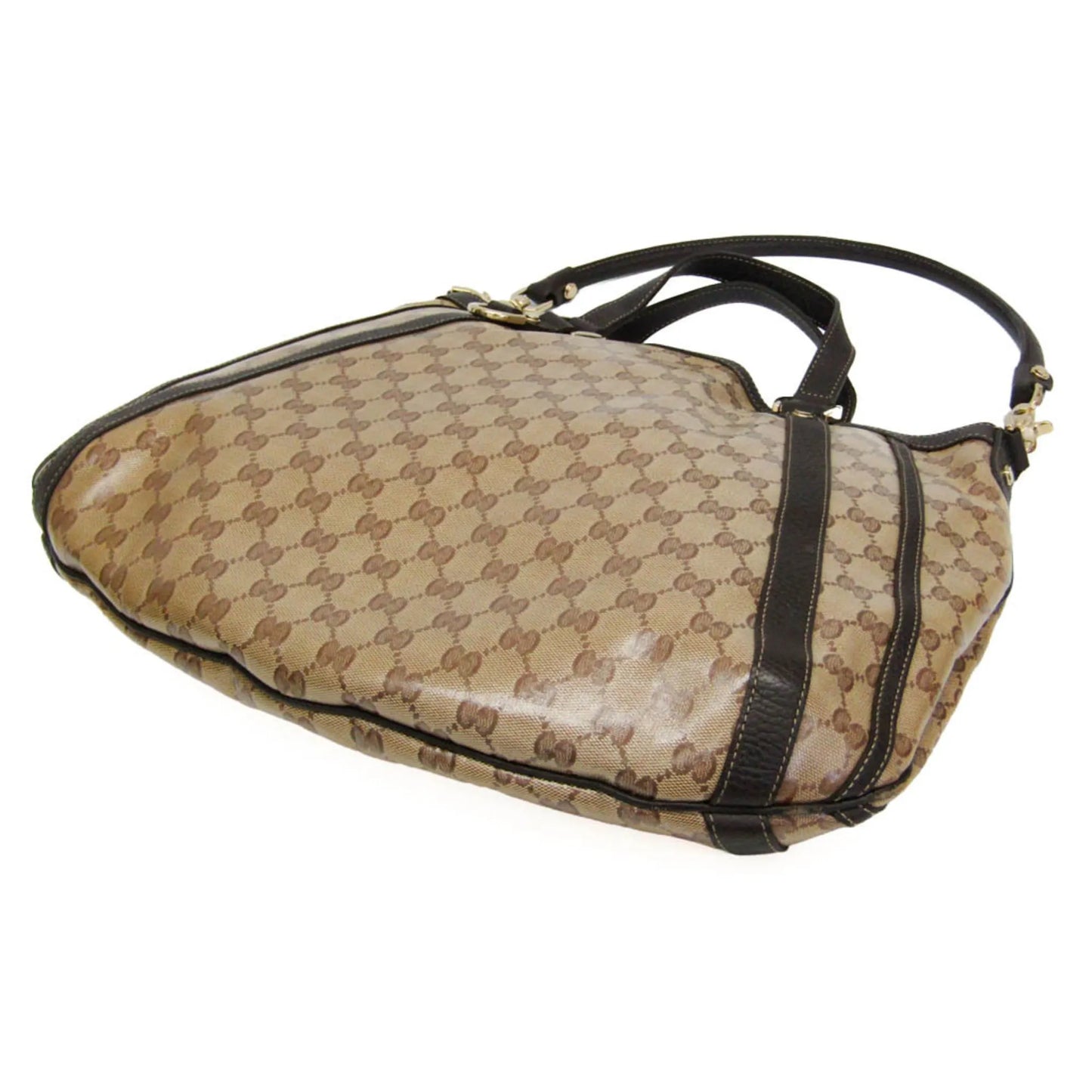 Gucci Abbey D-ring convertible Monogram GG crystal, Beige, Leather, Handbag