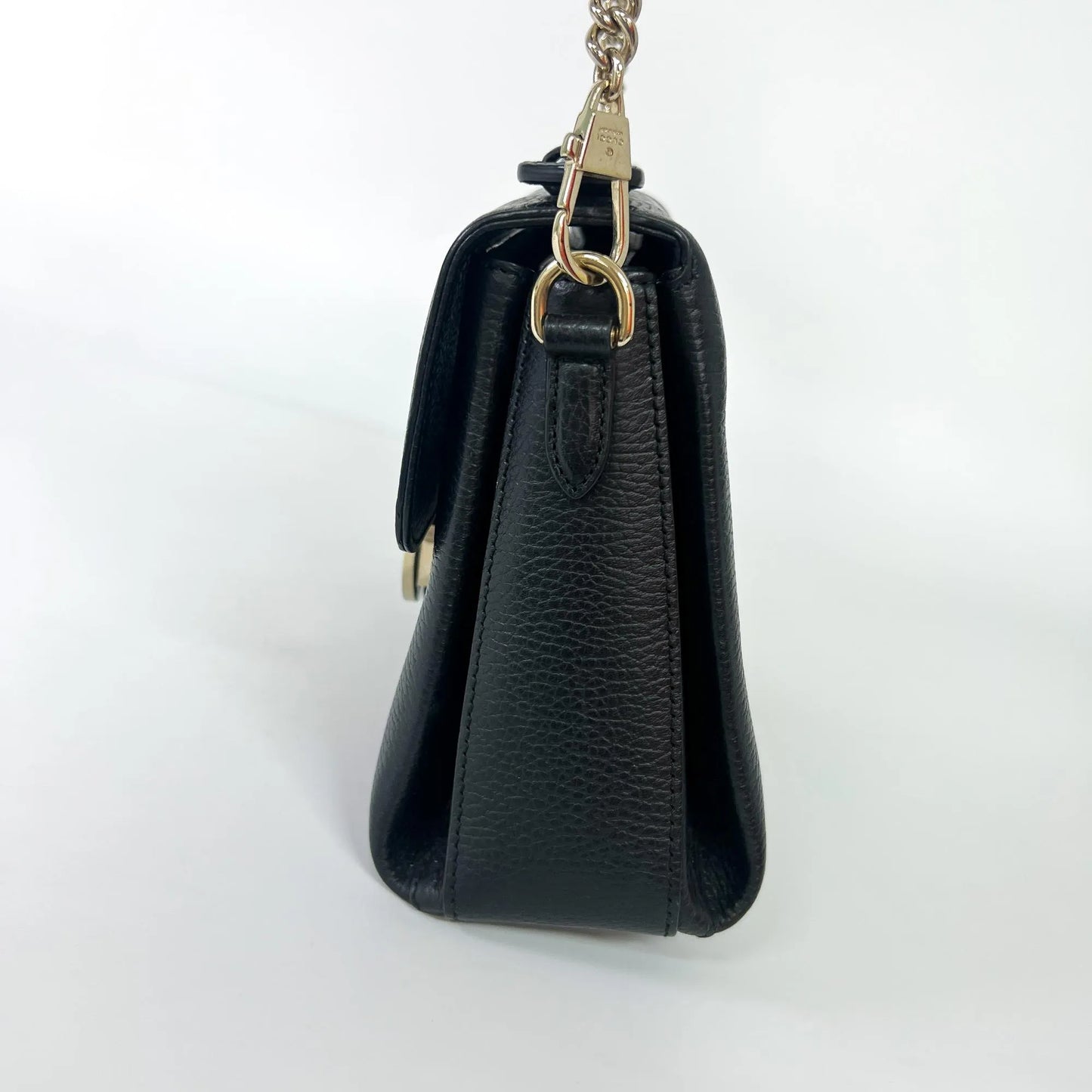 Gucci Interlocking Top Handle Leather, Black, Leather, Shoulder Bag