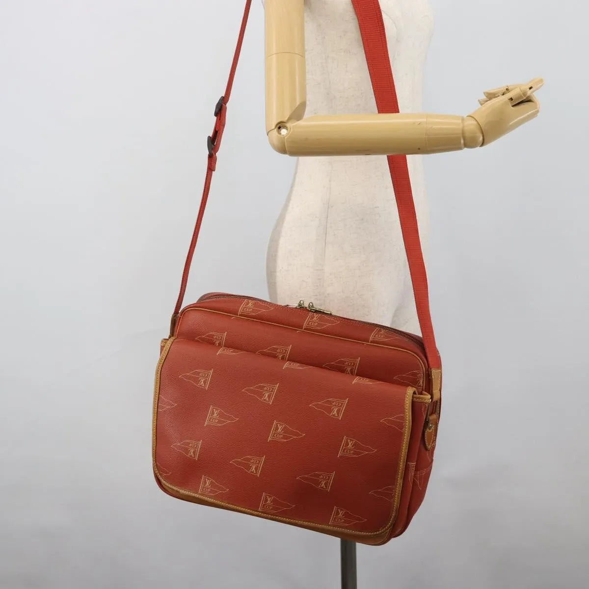 Louis Vuitton Cup Calvi Messenger Coated Canvas, Red, Canvas, Shoulder Bag