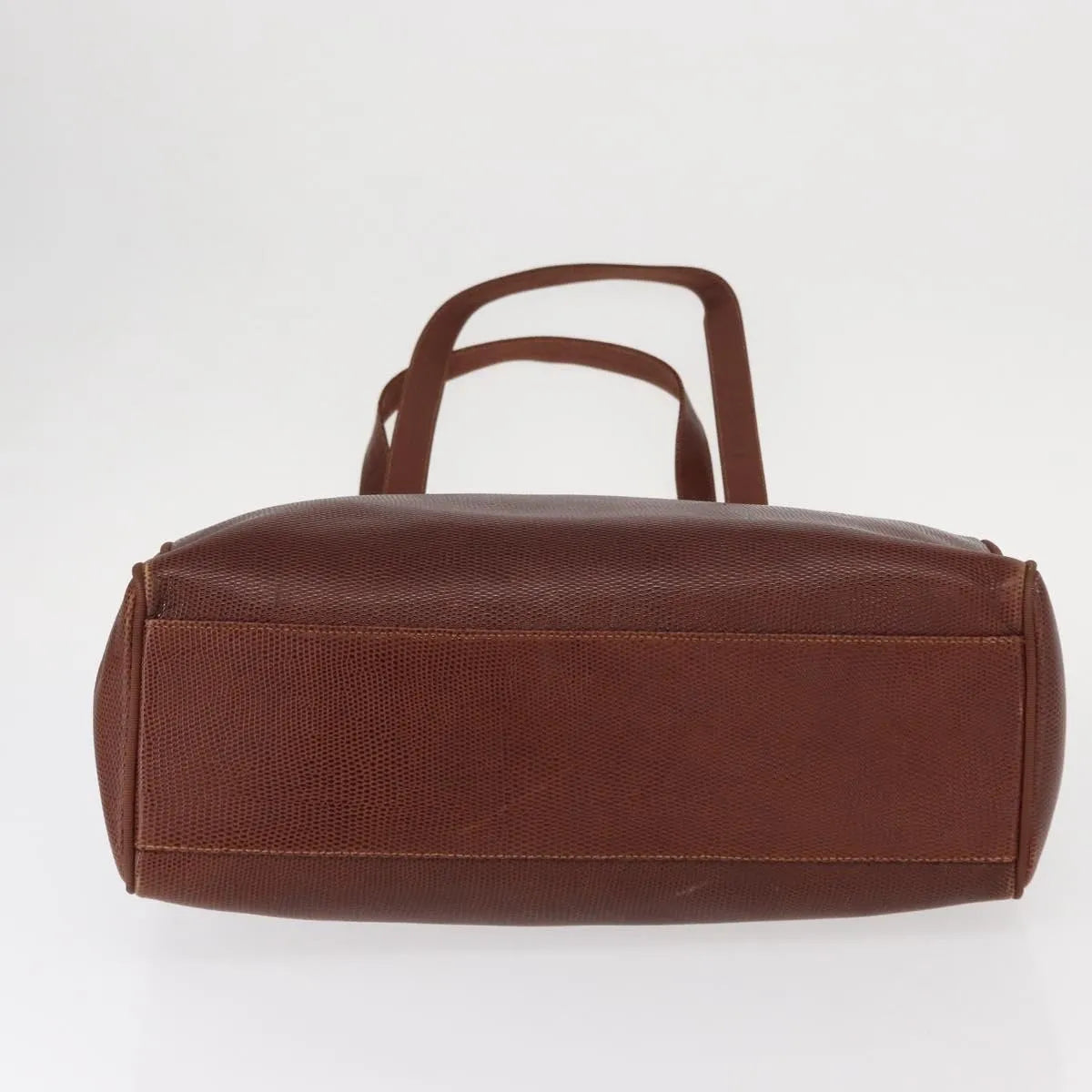 Salvatore Ferragamo Vintage Vara Bow Tote Lizard Embossed Leather, Brown, Leather, Tote Bag