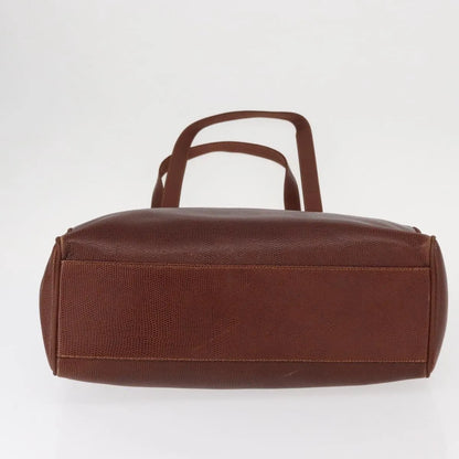 Salvatore Ferragamo Vintage Vara Bow Tote Lizard Embossed Leather, Brown, Leather, Tote Bag