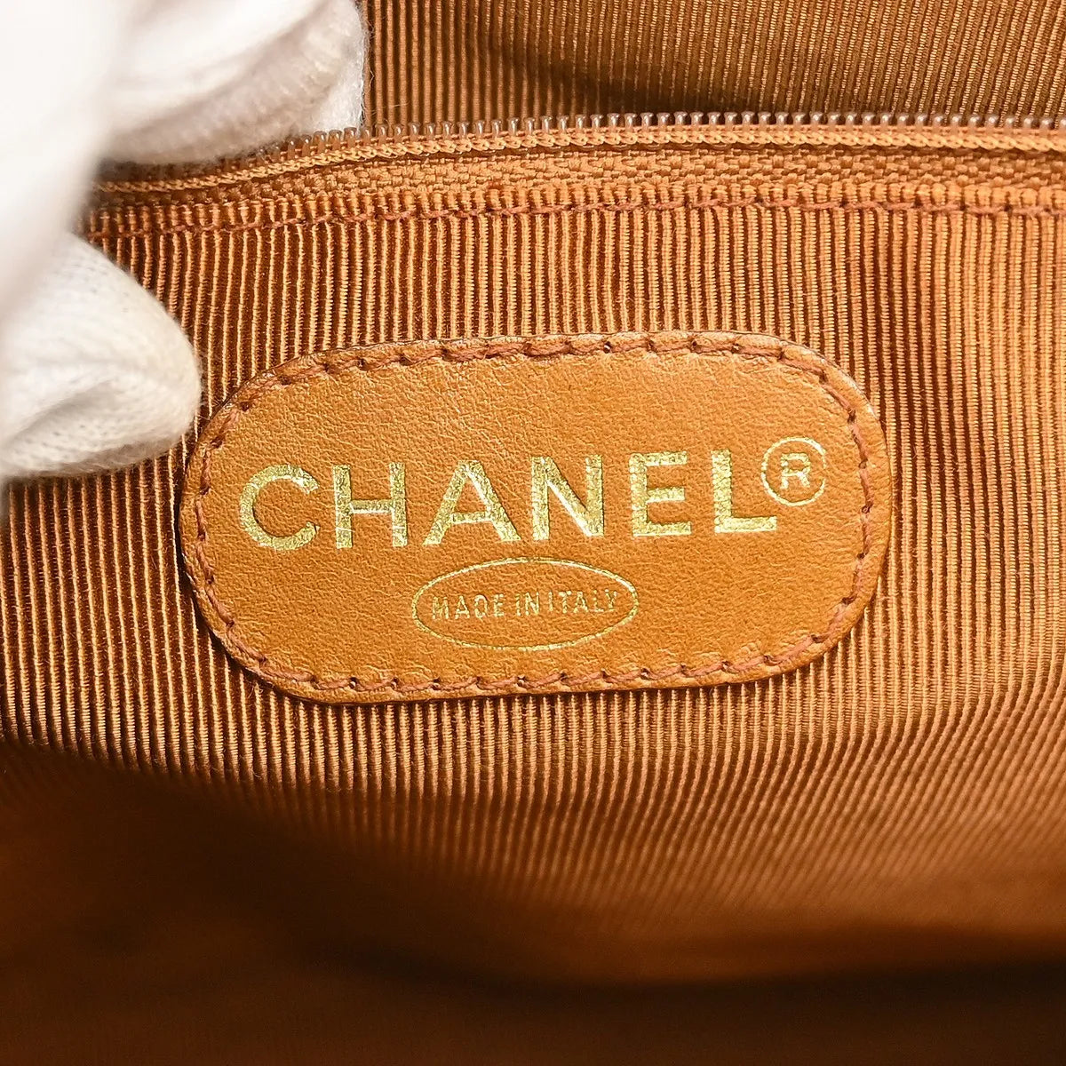 Chanel Vintage Stitched CC Caviar, Brown, Leather, Shoulder Bag