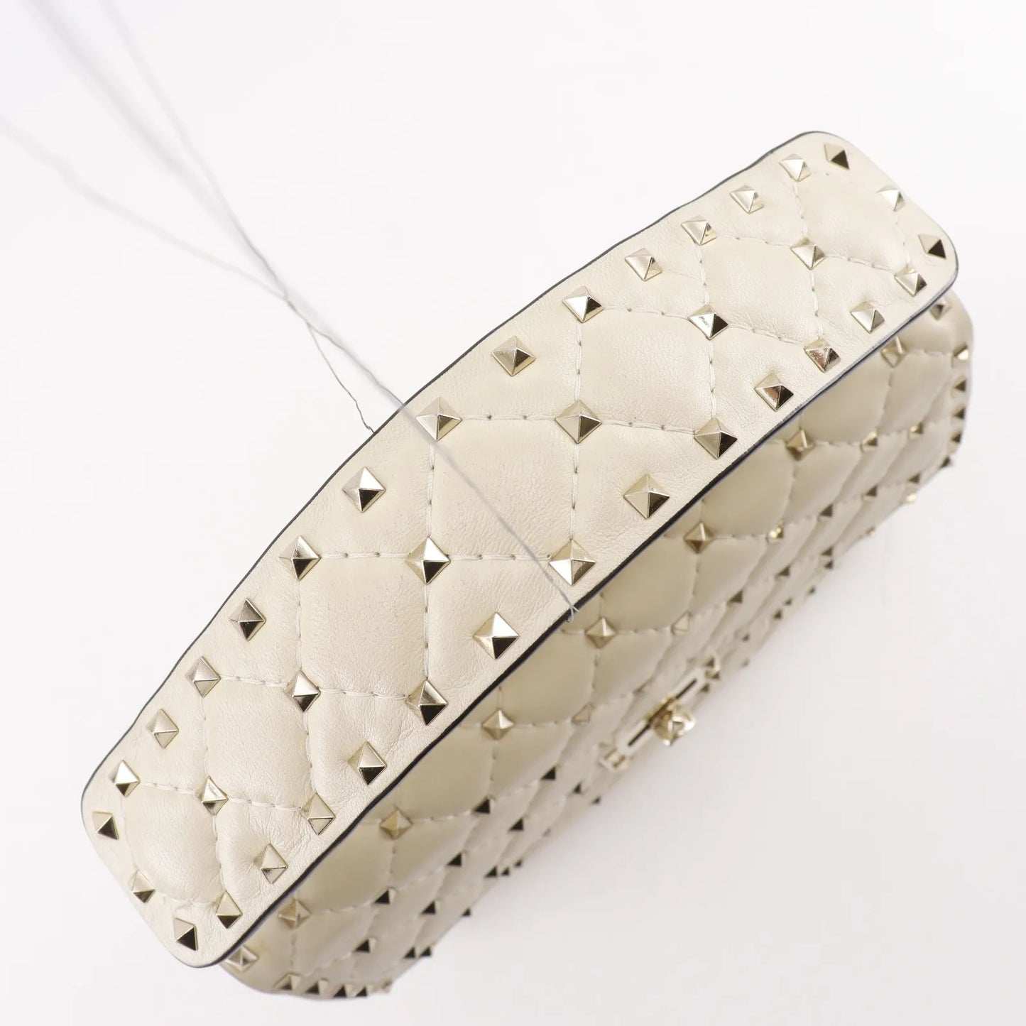 Valentino Garavani Free Rockstud Spike Flap Quilted Leather, White, Leather, Handbag