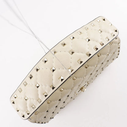Valentino Garavani Free Rockstud Spike Flap Quilted Leather, White, Leather, Handbag