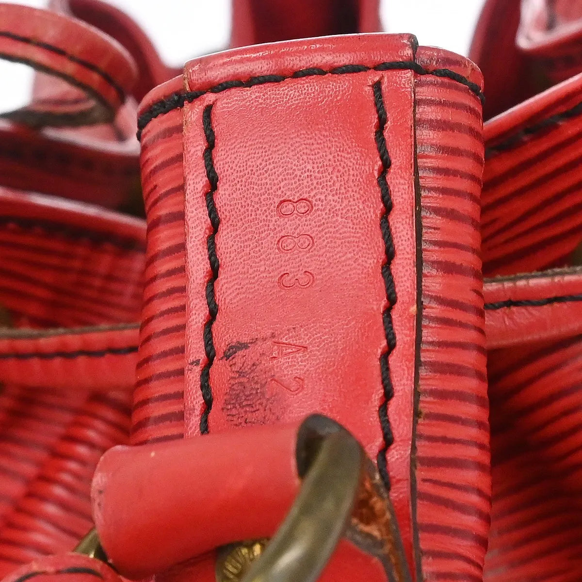 Louis Vuitton Petit Noe Epi Leather, Red, Leather, Shoulder Bag