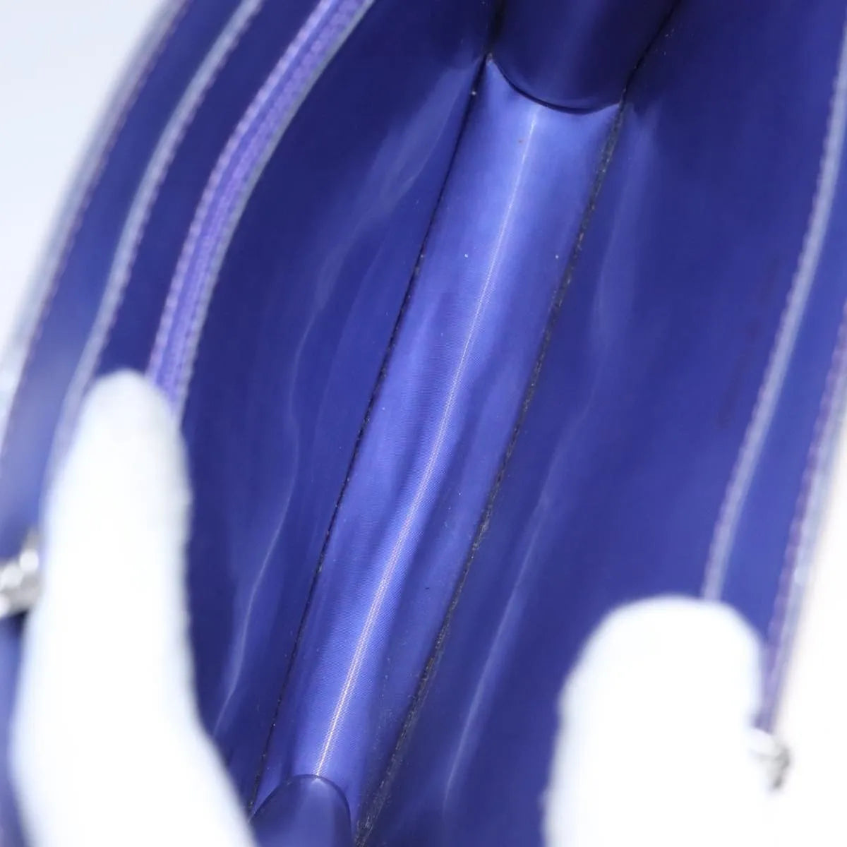 Chanel Vintage Holographic Chain Tote Vinyl, Purple, Plastic, Tote Bag