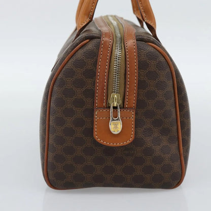 Celine boston Macadam Canvas, Brown, PVC, Travel Bag