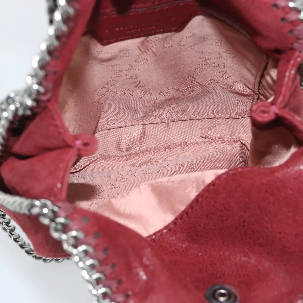 Stella McCartney Falabella Fold Over Clutch Faux Leather, Burgundy, Polyester, Crossbody Bag