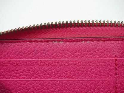 Gucci Vintage Logo Zip Around Leather, Pink, Leather, Wallet