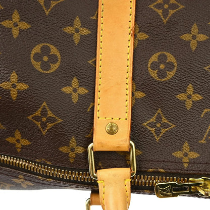 Louis Vuitton Keepall Bandoulière Monogram, Brown, Canvas, Travel Bag