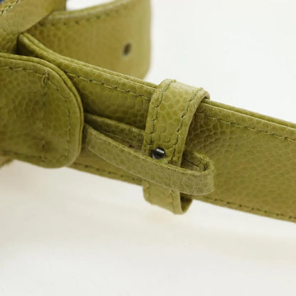 Chanel Vintage Zip Belt Quilted Caviar, Yellow, Leather, Shoulder Bag