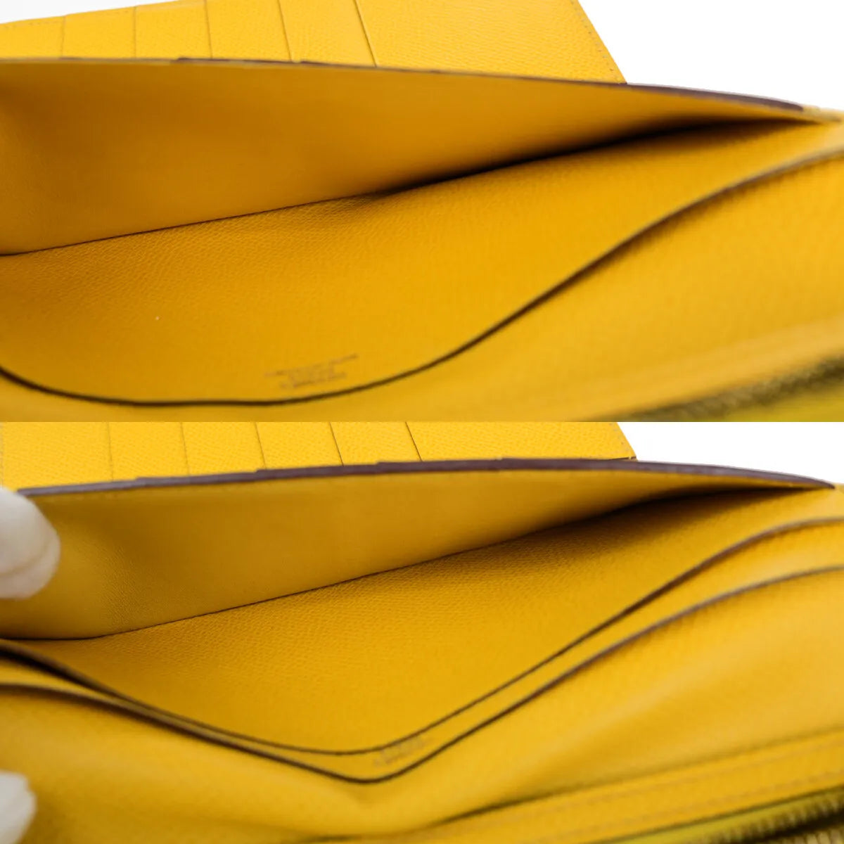 Hermes Bearn Trifold Epsom, Yellow, Leather, Wallet