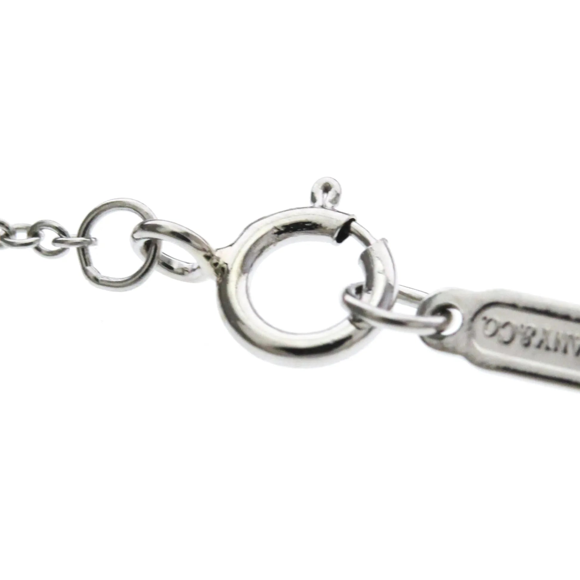 Tiffany & Co. Open Circle Pendant Platinum with Diamonds, Silver, Platinum, Necklace