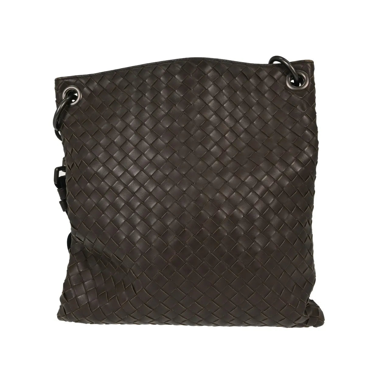 Bottega Veneta Intrecciato Shoulder Leather, Brown, Leather, Shoulder Bag