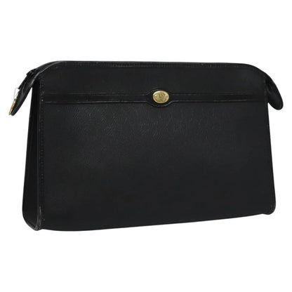 Christian Dior Vintage Honeycomb Zip Coated Canvas, Black, Canvas, Clutch