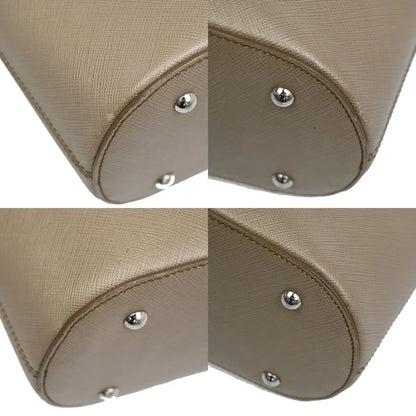 Salvatore Ferragamo Gancini Leather, Beige, Leather, Handbag