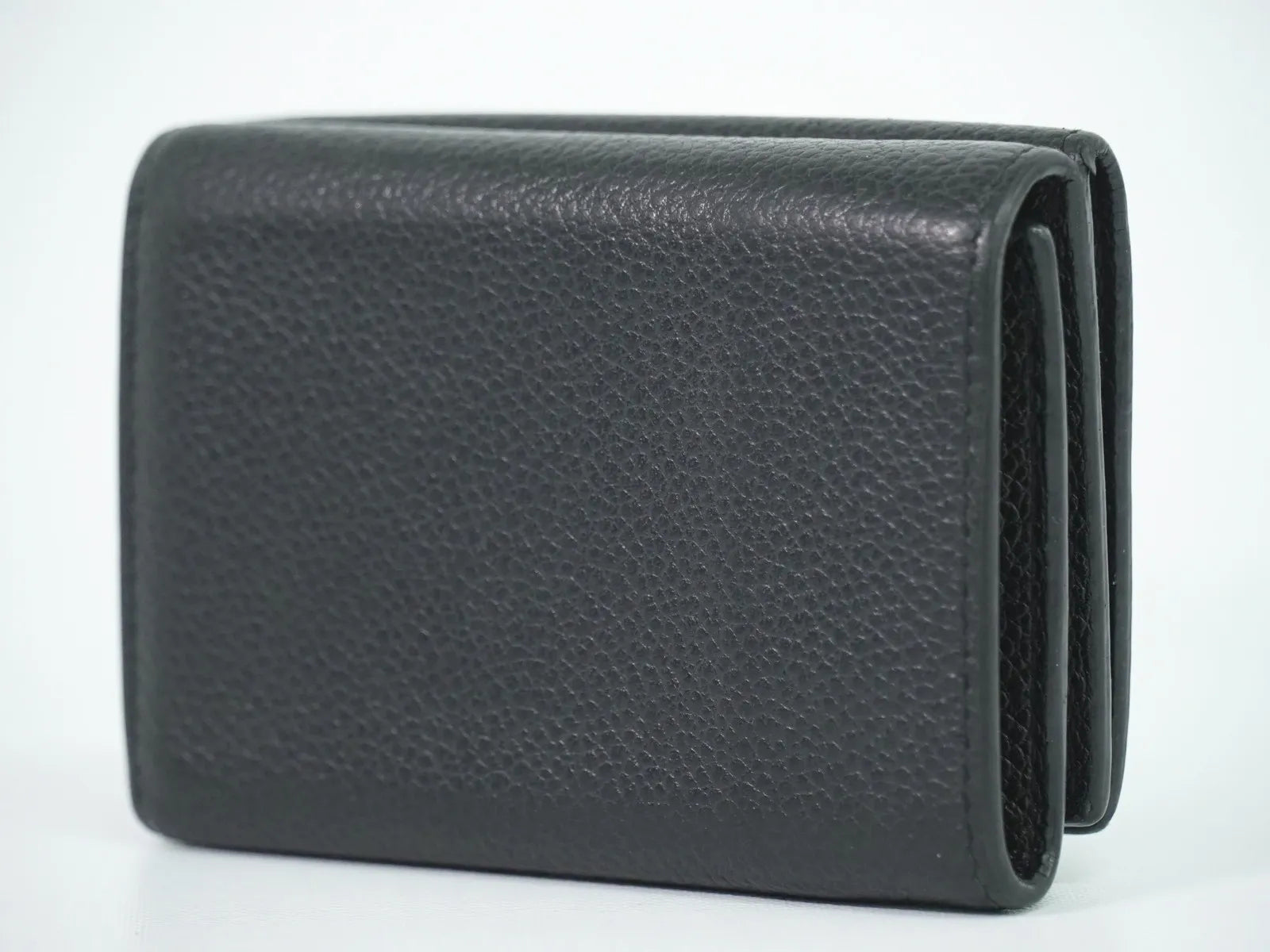Saint Laurent Compact Matelasse Leather, Black, Leather, Wallet