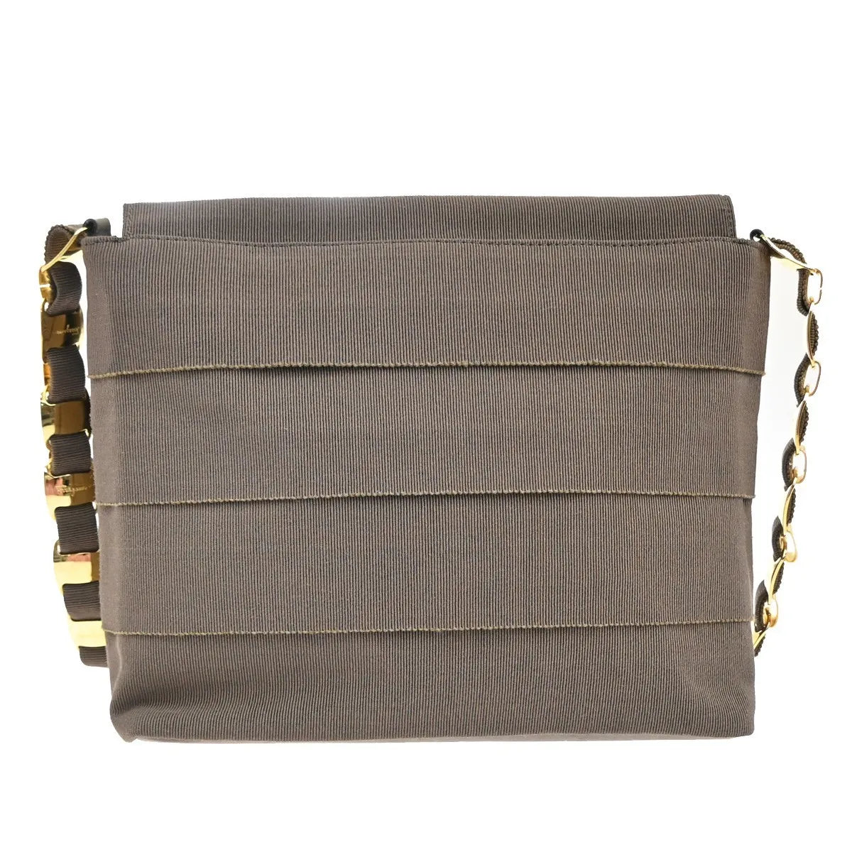Salvatore Ferragamo Vala Canvas, Brown, Canvas, Shoulder Bag